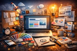 Read more about the article ללמוד עיצוב גרפי לבד בלי להתפזר: מסלול מסודר שבונה תיק עבודות אמיתי