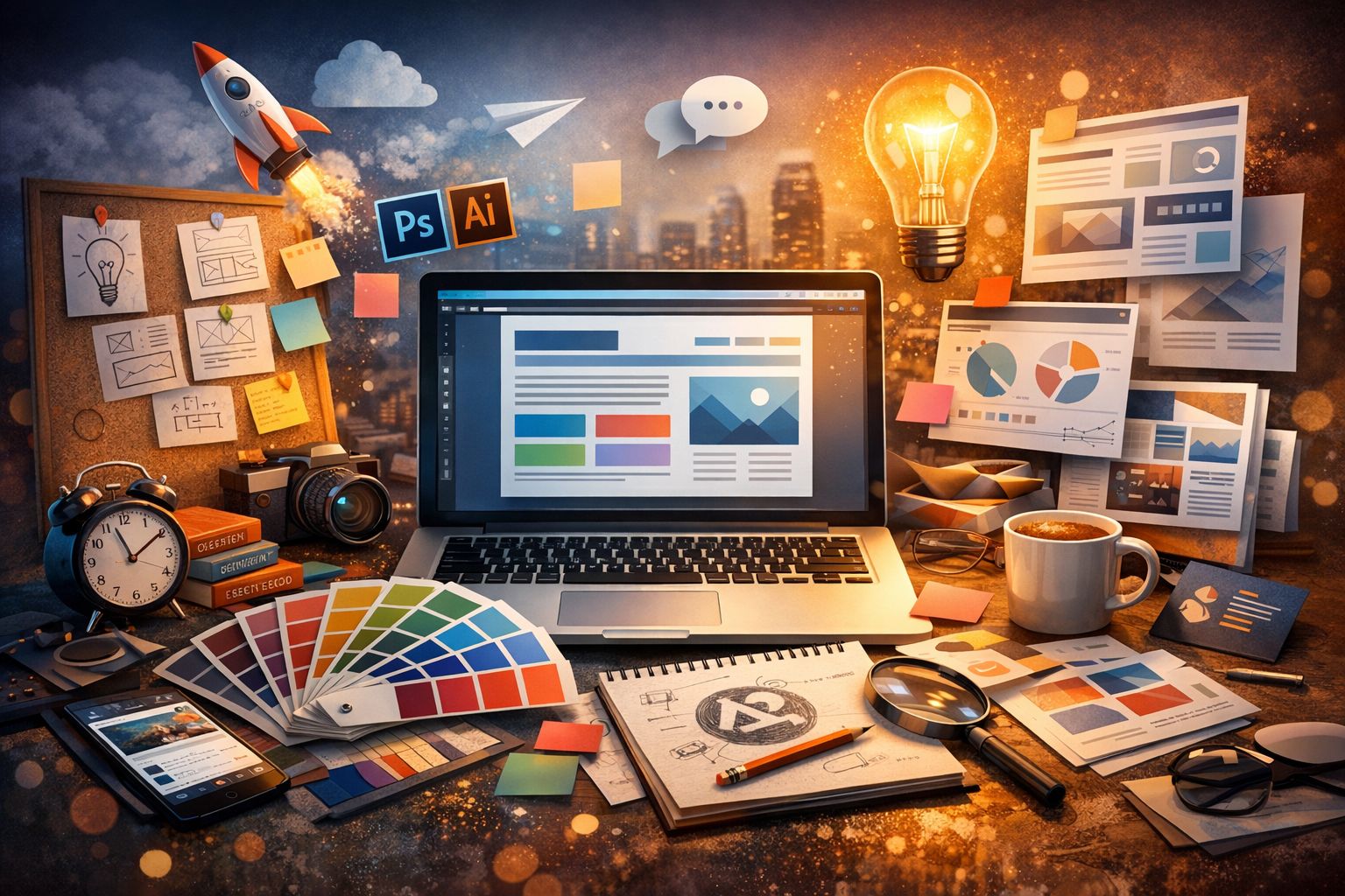 You are currently viewing ללמוד עיצוב גרפי לבד בלי להתפזר: מסלול מסודר שבונה תיק עבודות אמיתי