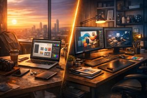 Read more about the article מחשב למעצב גרפי: עדיף נייד או נייח לעבודה יומיומית?